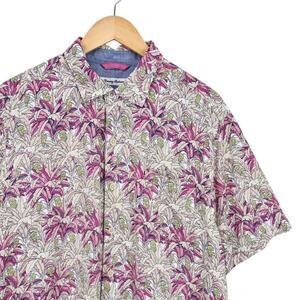 Tommy Bahama Men's Plantain Jungle Camp Shirt Neutral Pink Size Large
